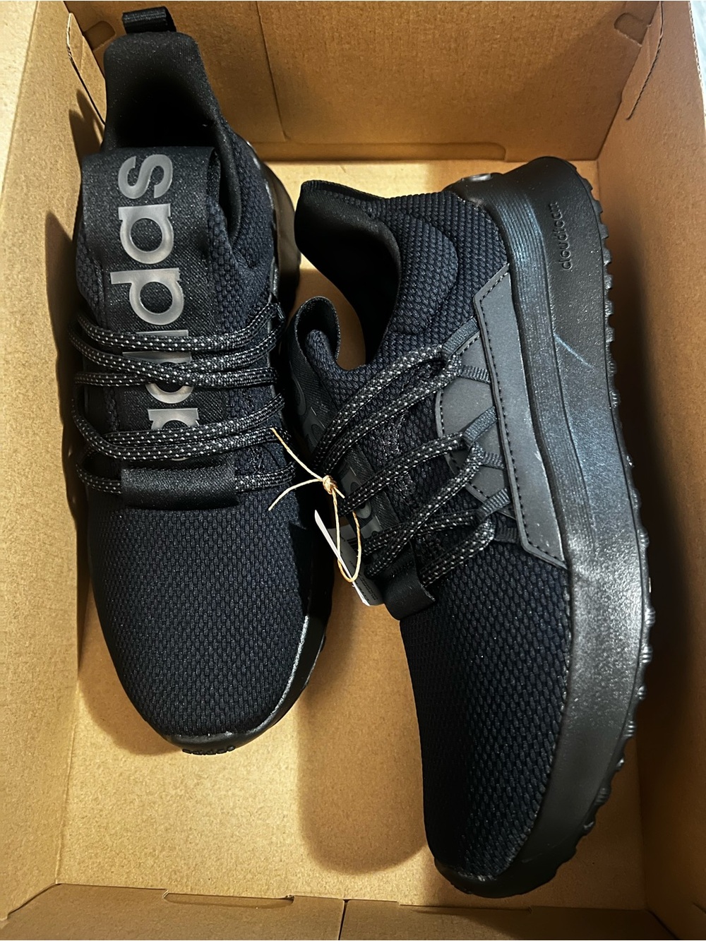 adidas Men’s Black Knit Lace-Up Sneakers
